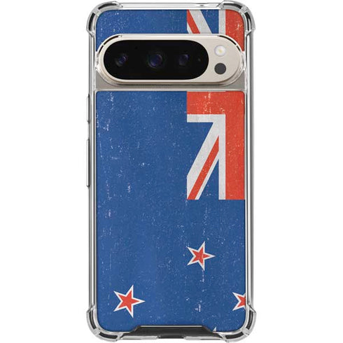 New Zealand Flag Distressed Pixel 9/9 Pro Clear Case